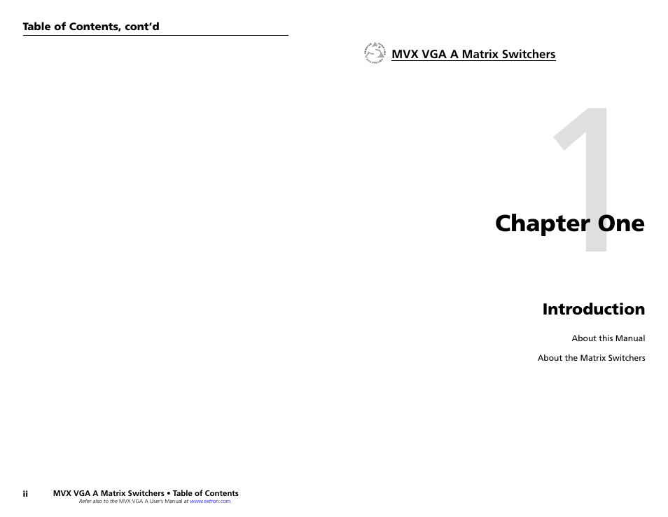Chapter 1 • introduction, Chapter one, Introduction | Chapter one • introduction | Extron Electronics MVX VGA A Setup Guide User Manual | Page 5 / 19