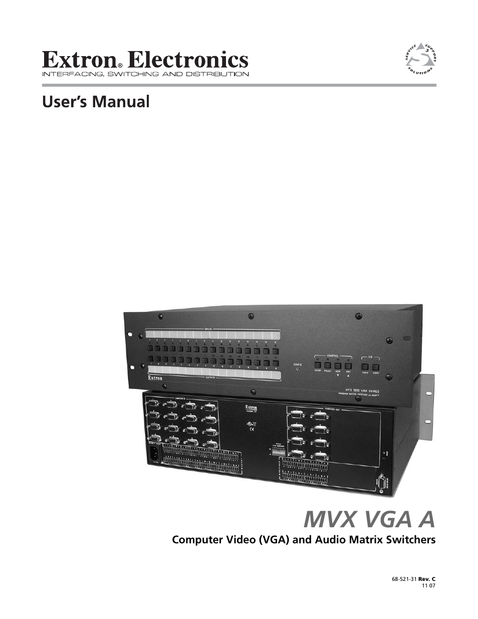 Extron Electronics MVX VGA A User Guide User Manual | 107 pages