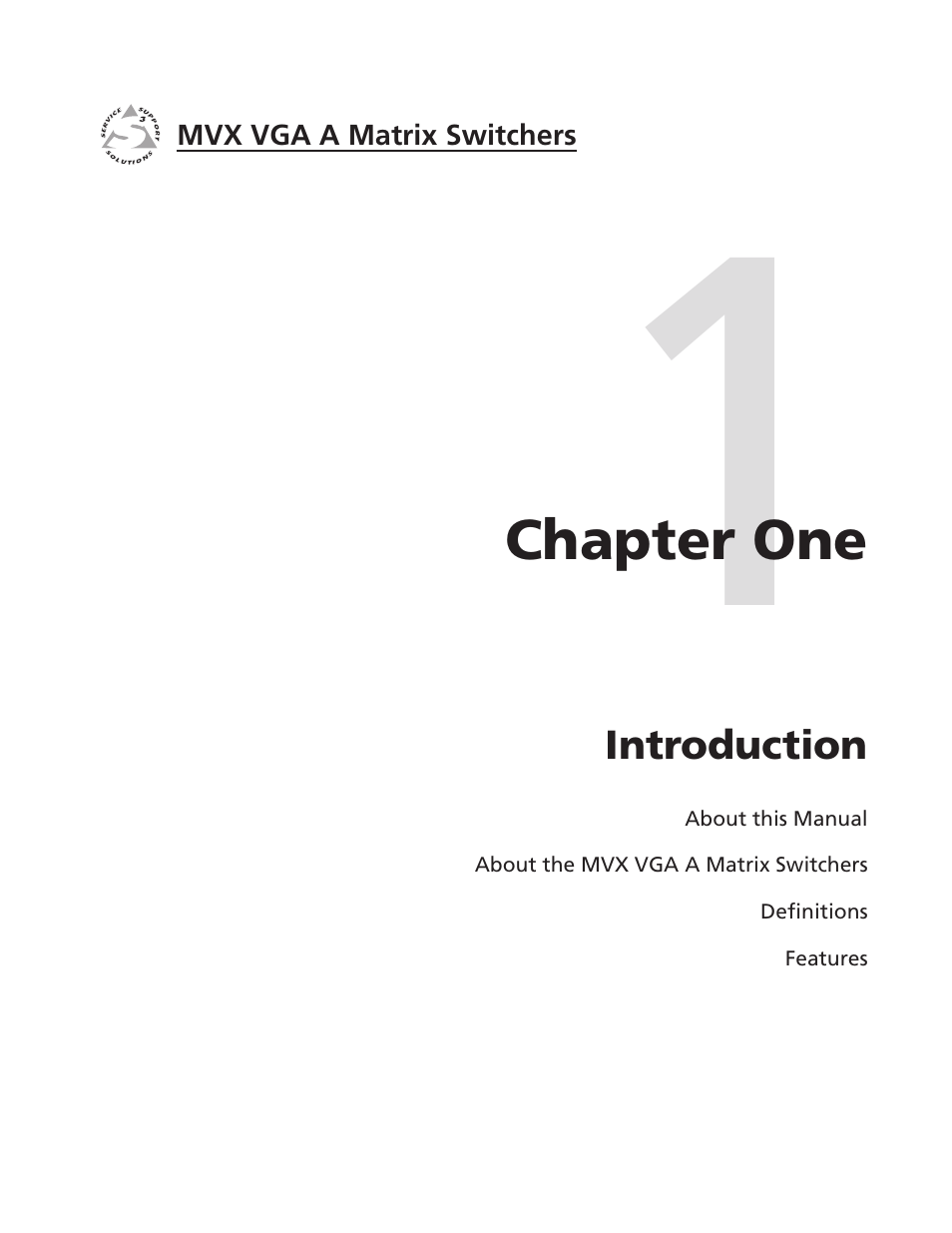 Ch. 1: introduction, Chapter one • introduction | Extron Electronics MVX VGA A User Guide User Manual | Page 10 / 107