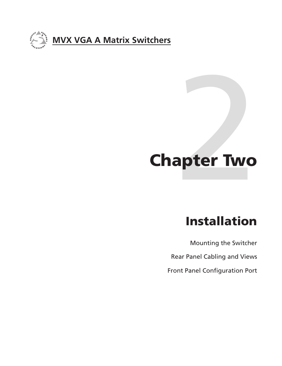 Chapter two, Installation, Chapter two • installation | Extron Electronics MVX VGA A User Guide User Manual | Page 16 / 107