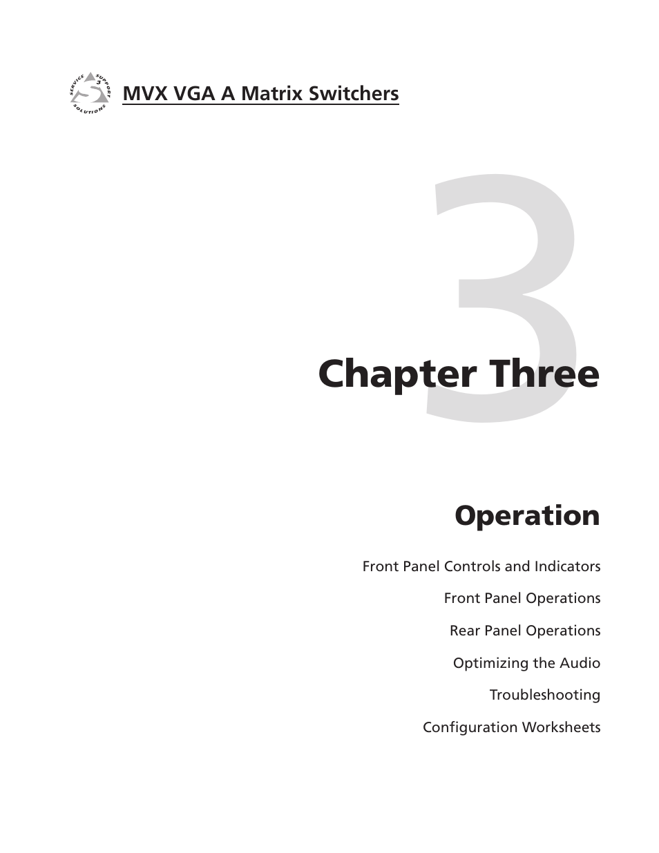 Chapter three, Operation, Chapter three • operation | Extron Electronics MVX VGA A User Guide User Manual | Page 24 / 107