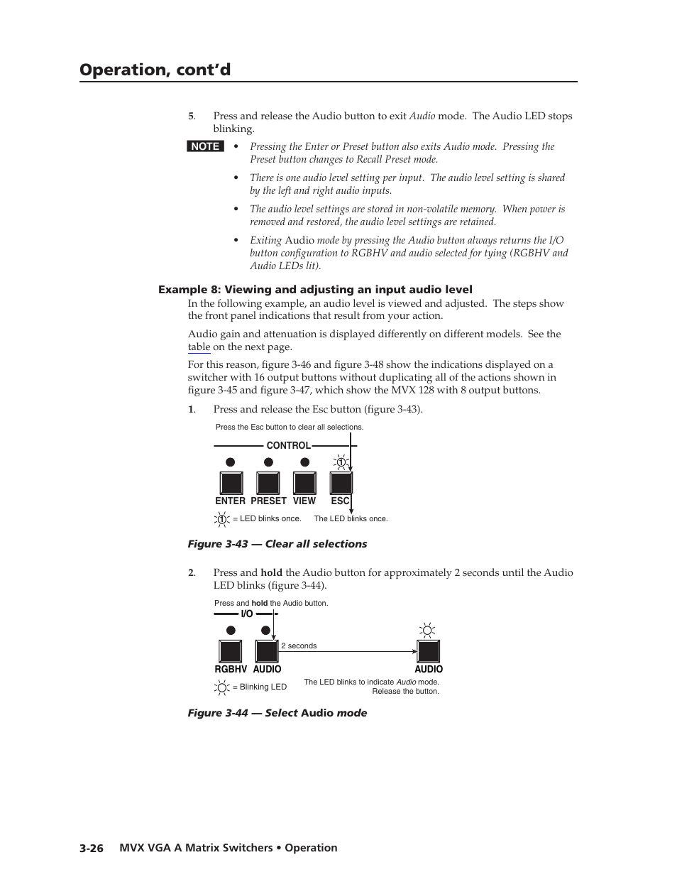 Preliminar y, Operation, cont’d | Extron Electronics MVX VGA A User Guide User Manual | Page 49 / 107