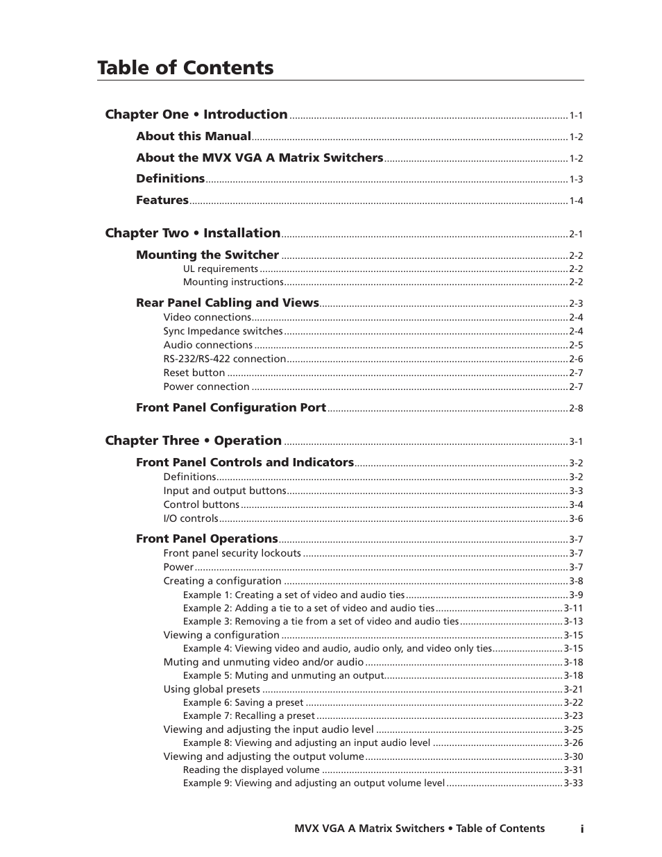 Extron Electronics MVX VGA A User Guide User Manual | Page 6 / 107