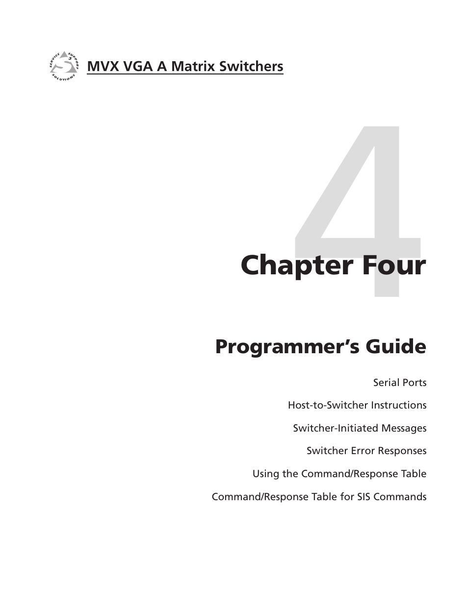 Chapter four, Programmer’s guide, Chapter four • programmer’s guide | Extron Electronics MVX VGA A User Guide User Manual | Page 70 / 107