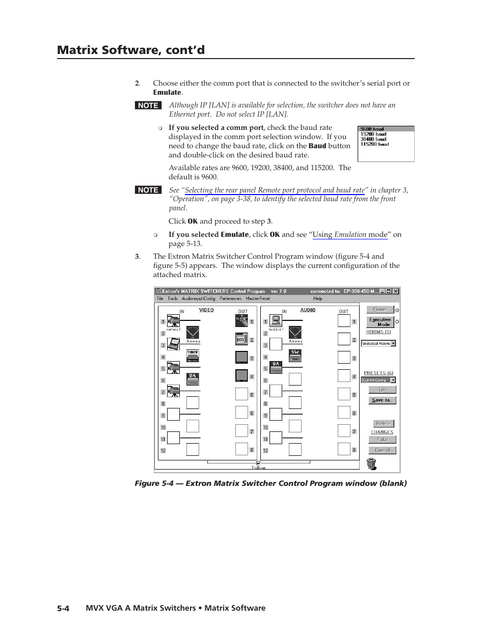 Preliminar y, Matrix software, cont’d | Extron Electronics MVX VGA A User Guide User Manual | Page 85 / 107