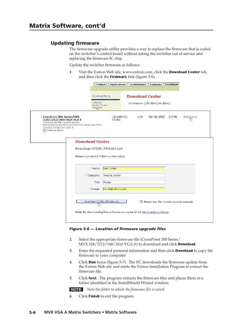 Updating firmware, Updating.firmware -6, Preliminar y | Matrix software, cont’d | Extron Electronics MVX VGA A User Guide User Manual | Page 87 / 107