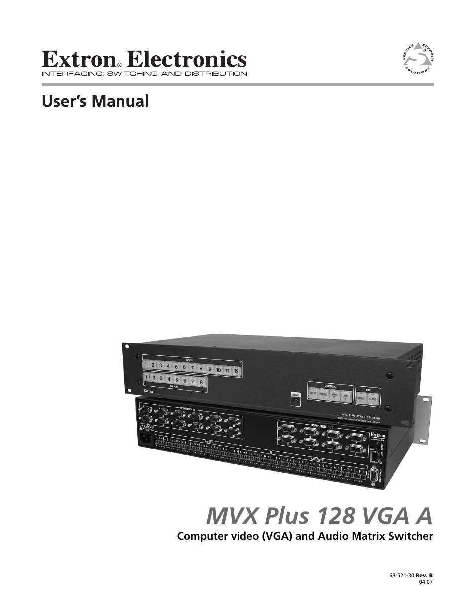 Extron Electronics MVX Plus 128 VGA A User Guide User Manual | 162 pages
