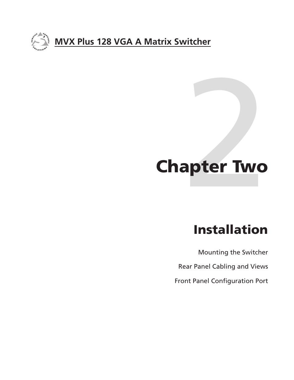 Chapter two • installation | Extron Electronics MVX Plus 128 VGA A User Guide User Manual | Page 19 / 162