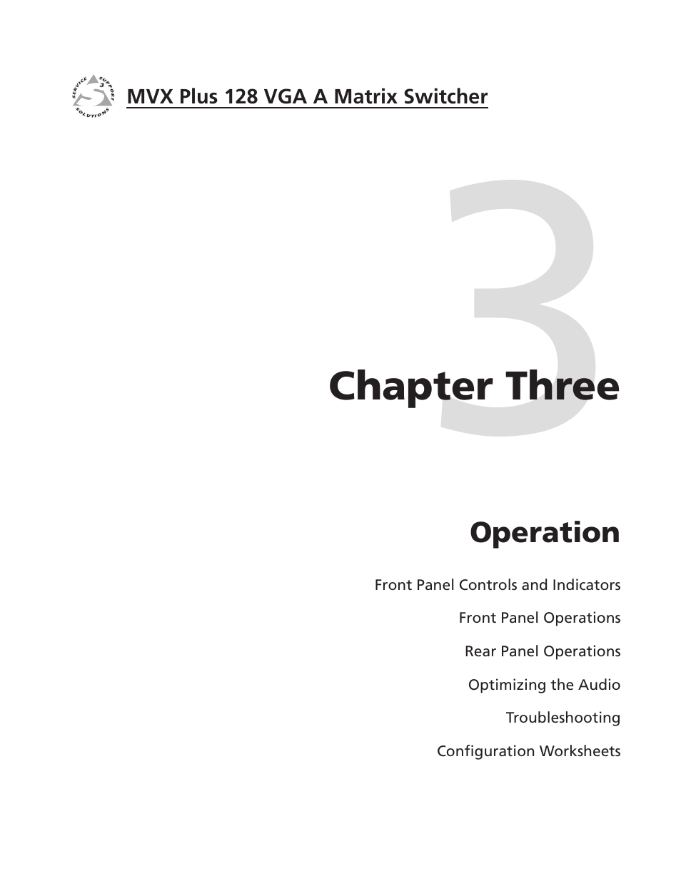 Chapter three • operation | Extron Electronics MVX Plus 128 VGA A User Guide User Manual | Page 27 / 162