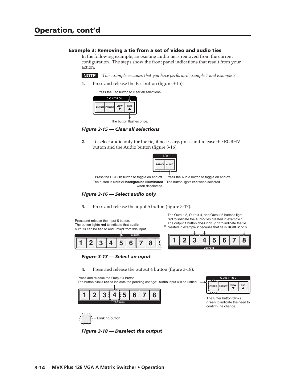 Preliminar y, Operation, cont’d | Extron Electronics MVX Plus 128 VGA A User Guide User Manual | Page 40 / 162