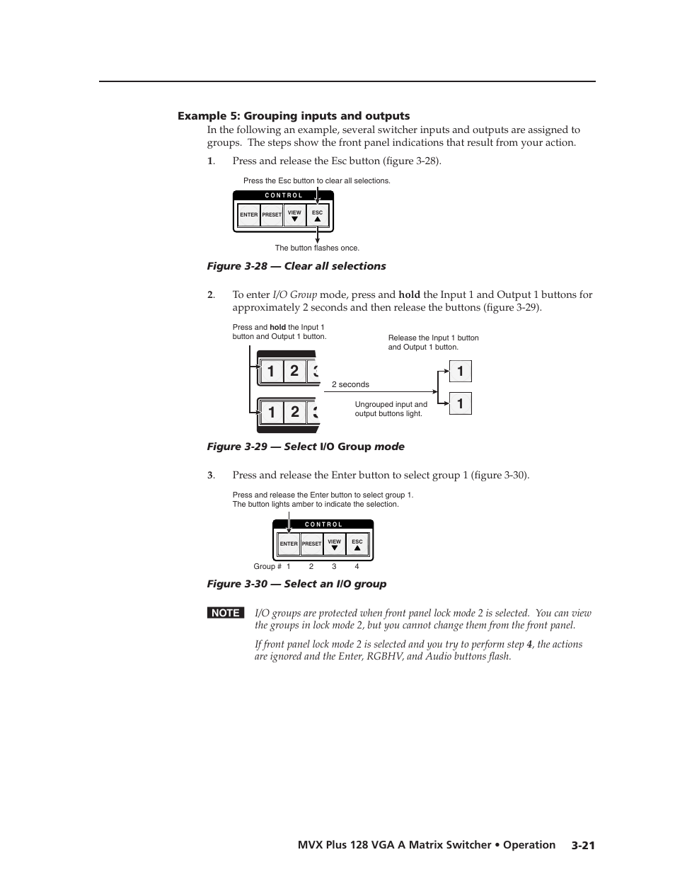 Example 5: grouping inputs and outputs, Example.5:.grouping.inputs.and.outputs, Preliminar y | Extron Electronics MVX Plus 128 VGA A User Guide User Manual | Page 47 / 162
