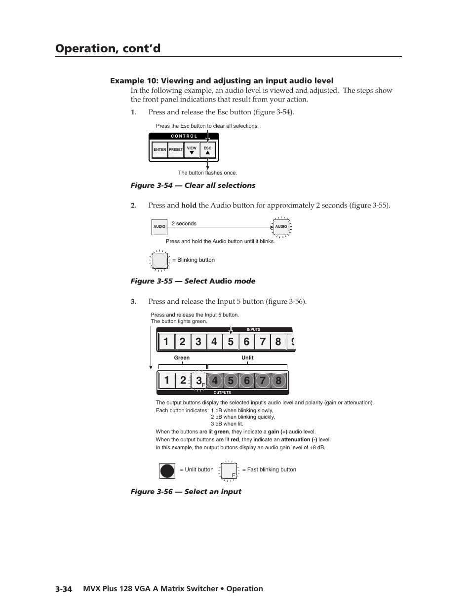 Preliminar y, Operation, cont’d | Extron Electronics MVX Plus 128 VGA A User Guide User Manual | Page 60 / 162