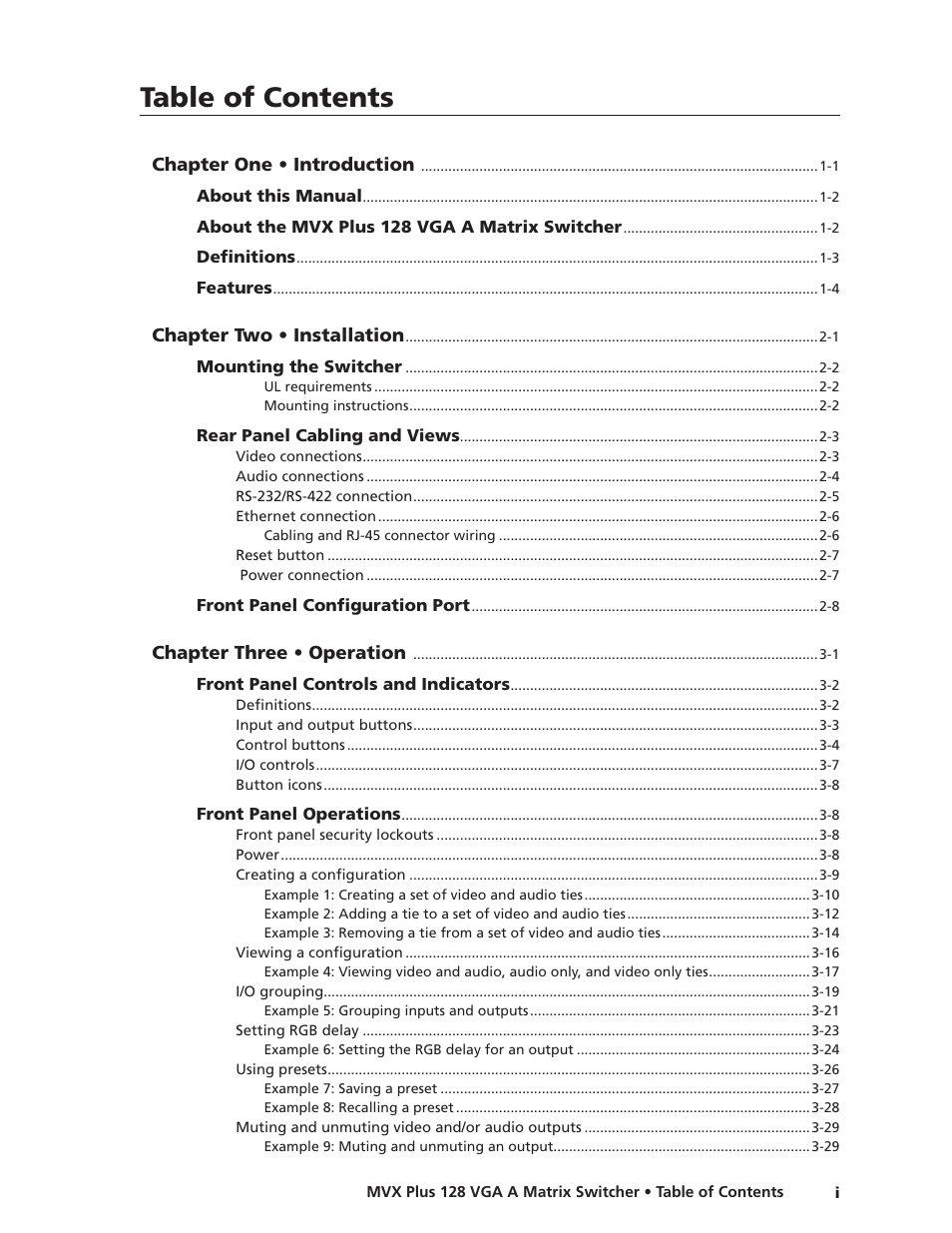 Extron Electronics MVX Plus 128 VGA A User Guide User Manual | Page 7 / 162