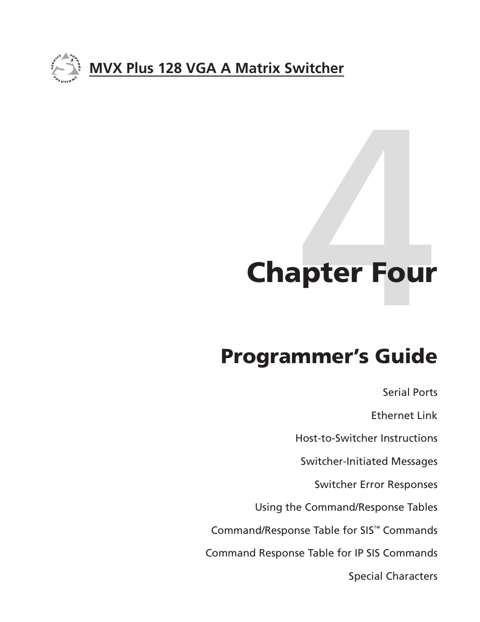 Chapter four • programmer's guide, Chapter four • programmer’s guide | Extron Electronics MVX Plus 128 VGA A User Guide User Manual | Page 79 / 162