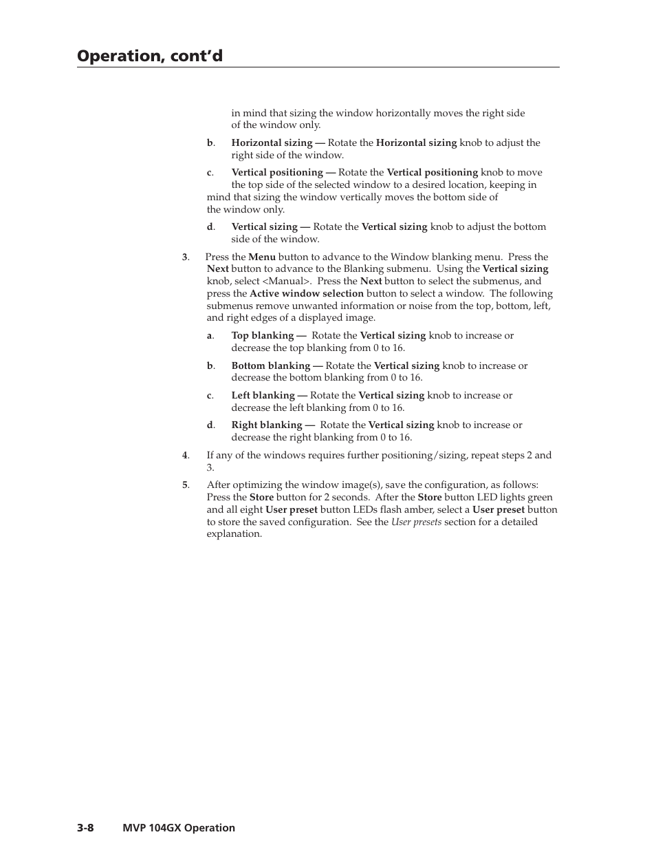 Operation, cont’d | Extron Electronics MVP 104GX User Guide User Manual | Page 26 / 54