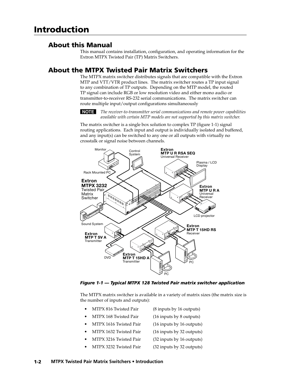 About this manual, About the mtpx twisted pair matrix switchers, Preliminar y | Introduction | Extron Electronics MTPX Series User Guide User Manual | Page 10 / 124