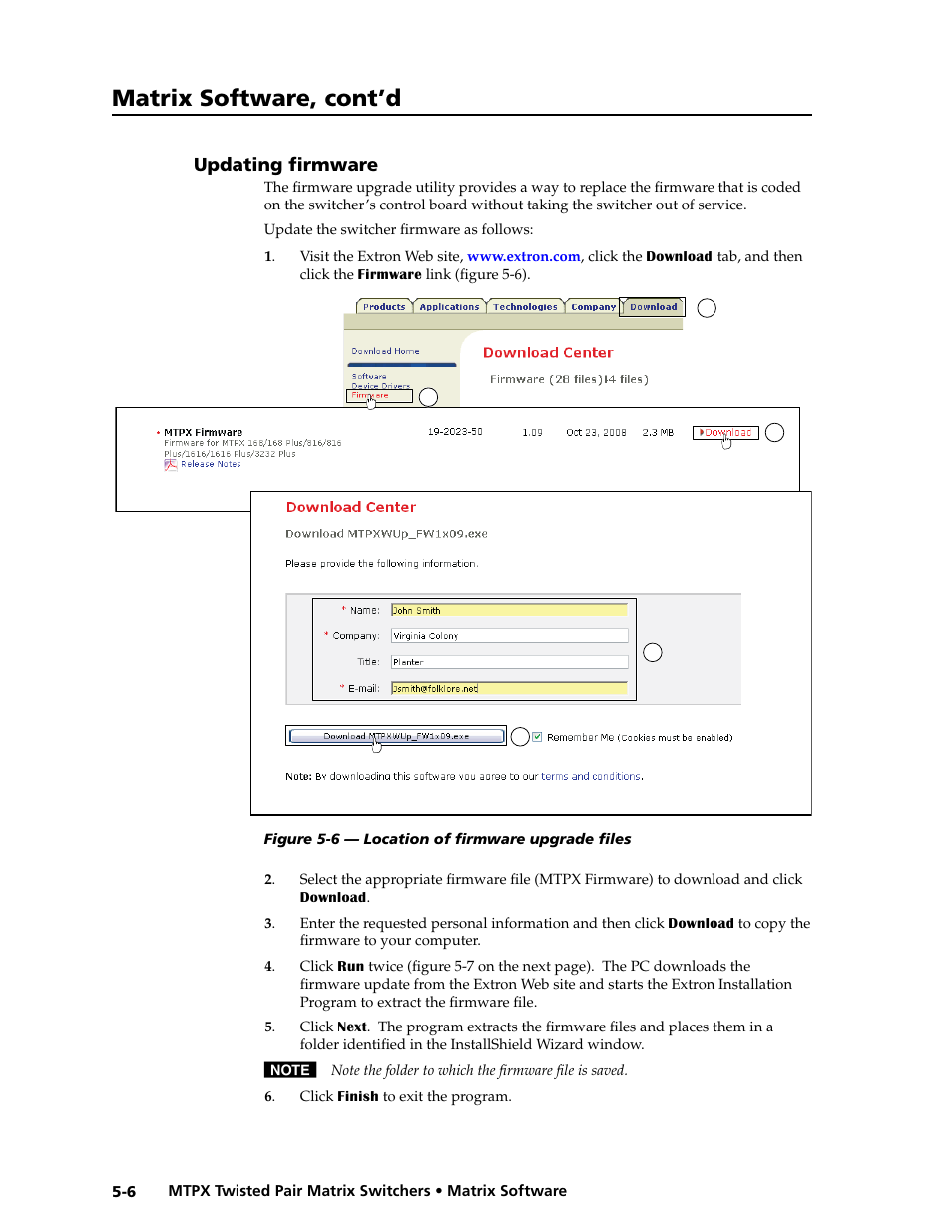 Updating firmware, Updating firmware -6, Preliminar y | Matrix software, cont’d | Extron Electronics MTPX Series User Guide User Manual | Page 100 / 124