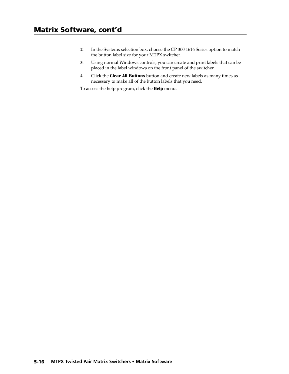 Preliminar y, Matrix software, cont’d | Extron Electronics MTPX Series User Guide User Manual | Page 110 / 124