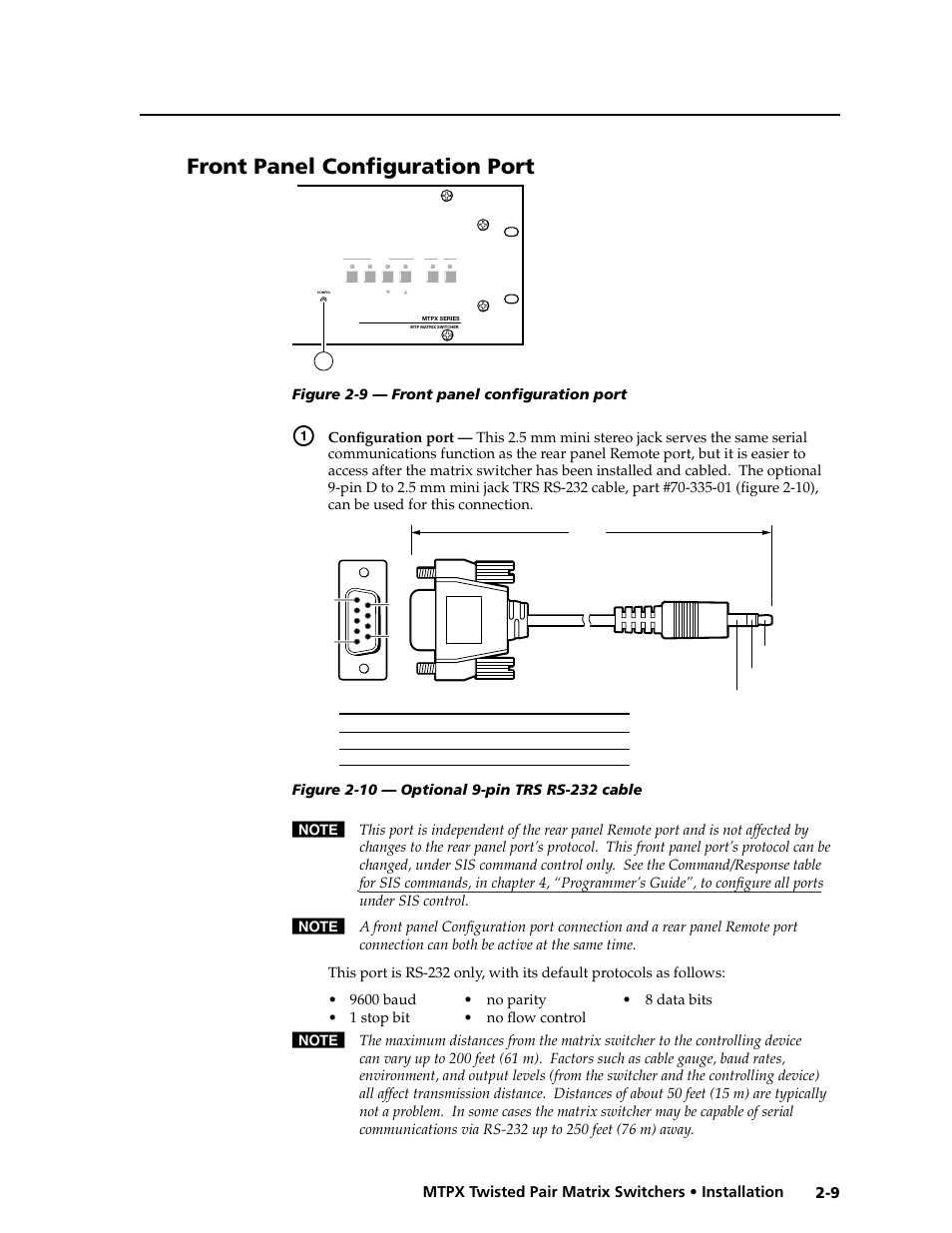 Front panel configuration port, Preliminar y | Extron Electronics MTPX Series User Guide User Manual | Page 25 / 124