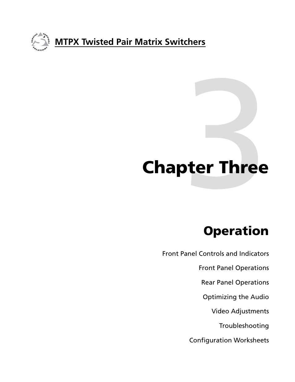 Chapter 3 • operation, Chapter three • operation | Extron Electronics MTPX Series User Guide User Manual | Page 27 / 124