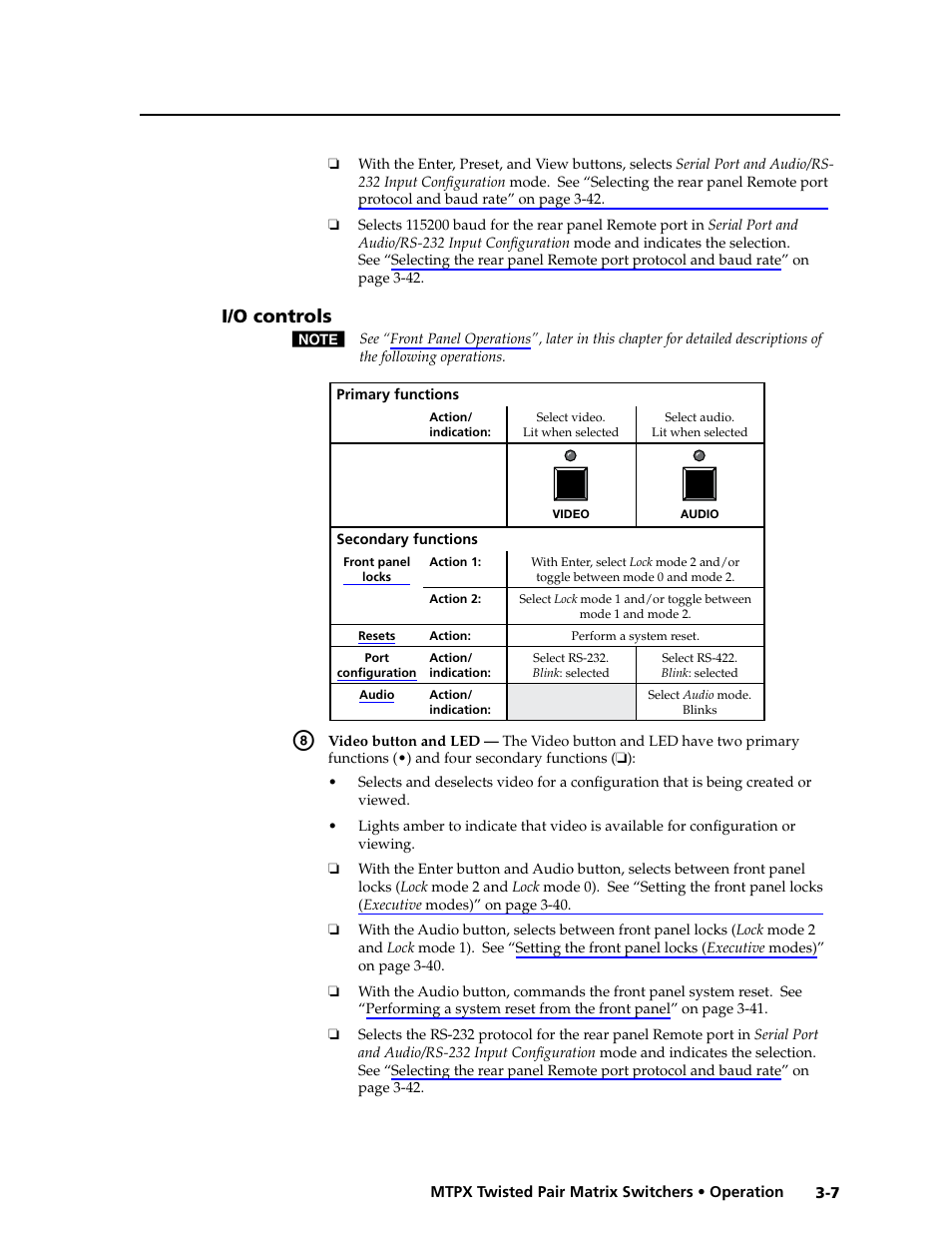 I/o controls, I/o controls -7, Preliminar y | Extron Electronics MTPX Series User Guide User Manual | Page 33 / 124