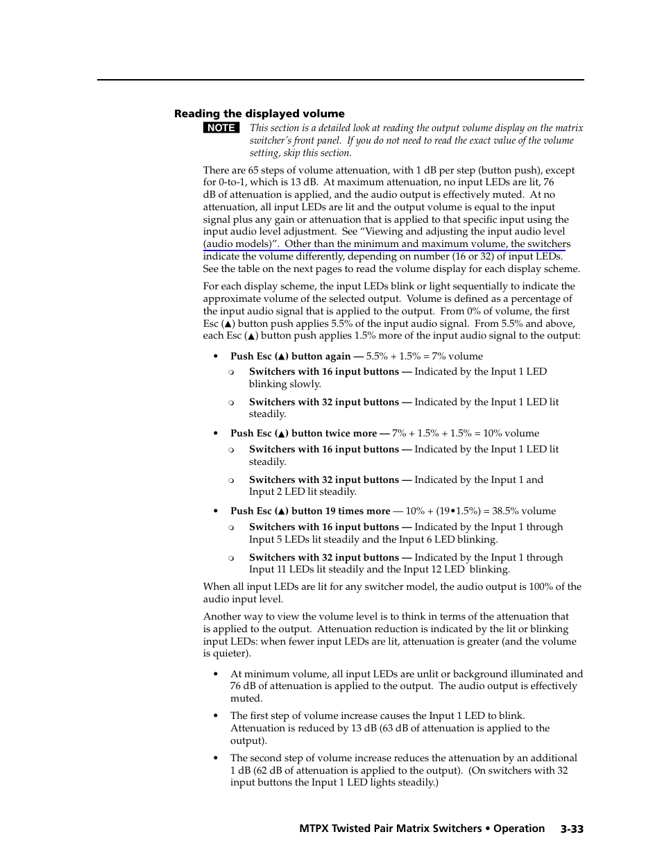 Reading the displayed volume, Reading the displayed volume -33, Preliminar y | Extron Electronics MTPX Series User Guide User Manual | Page 59 / 124