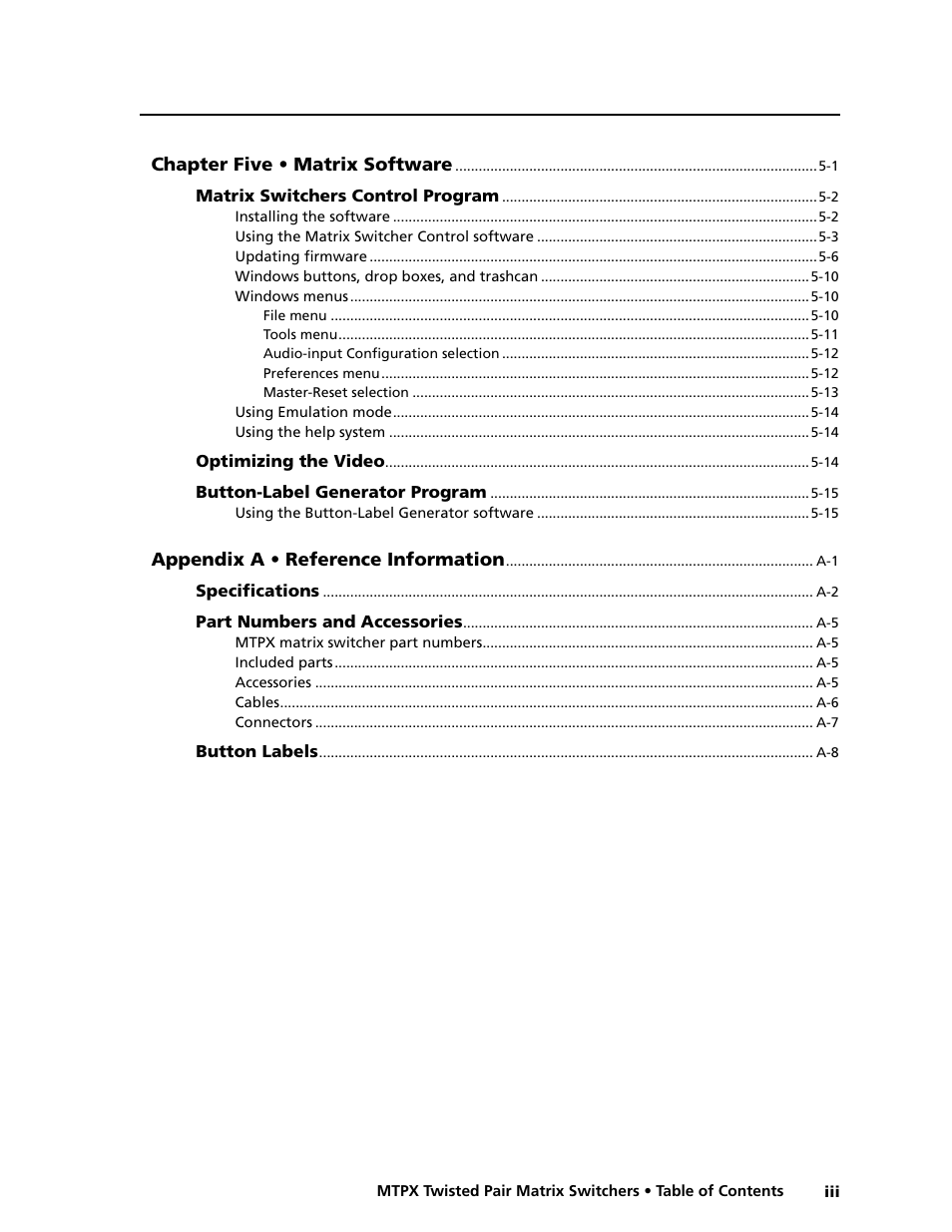 Preliminar y | Extron Electronics MTPX Series User Guide User Manual | Page 7 / 124