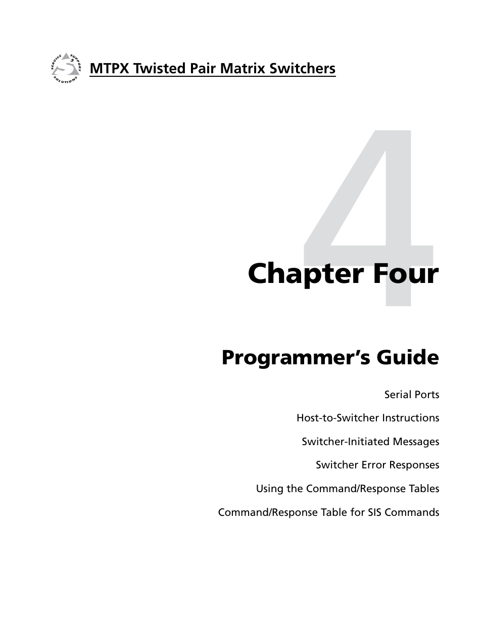 Chapter 4 • programmer’s guide, Chapter four • programmer’s guide | Extron Electronics MTPX Series User Guide User Manual | Page 81 / 124
