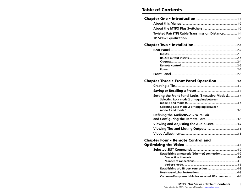 Extron Electronics MTPX Plus Series Setup Guide User Manual | Page 4 / 30
