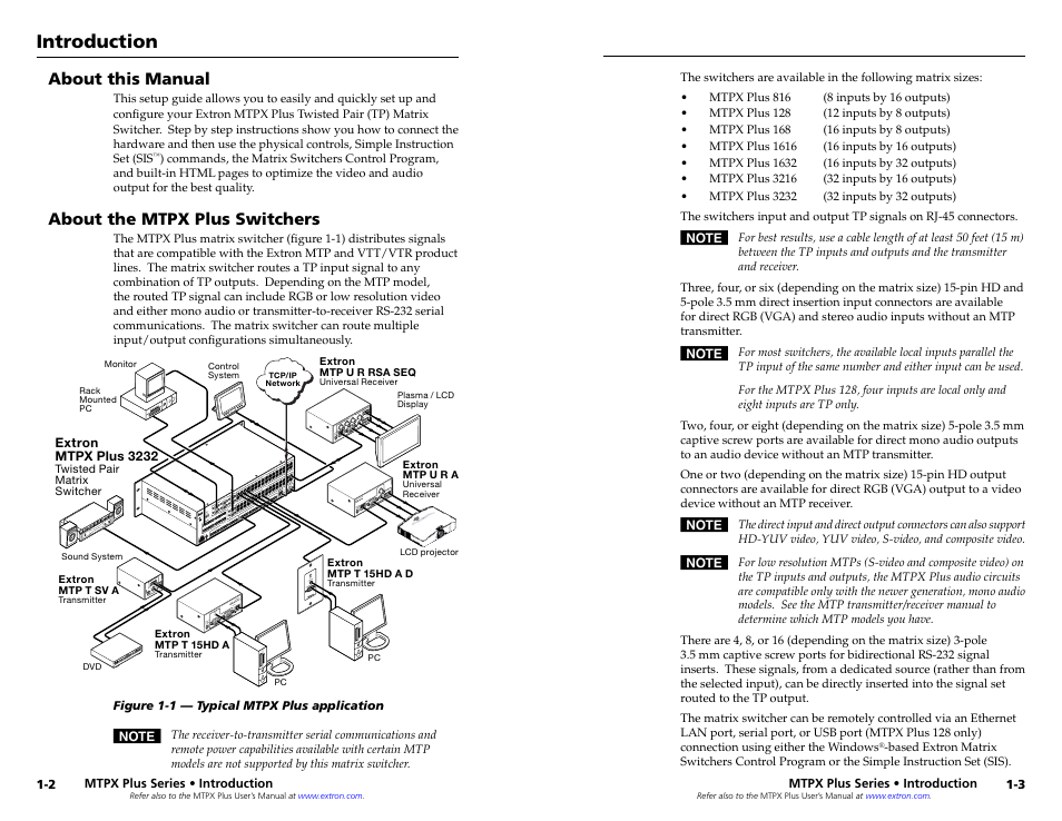 About this manual, About the mtpx plus switchers, About the mtpx plus switchers | Extron Electronics MTPX Plus Series Setup Guide User Manual | Page 6 / 30