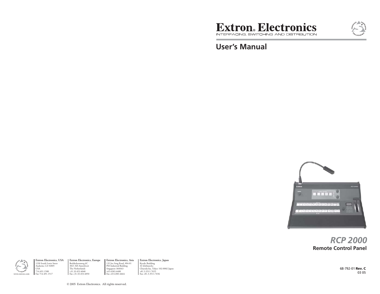 Extron Electronics RCP 2000 User Manual | 23 pages