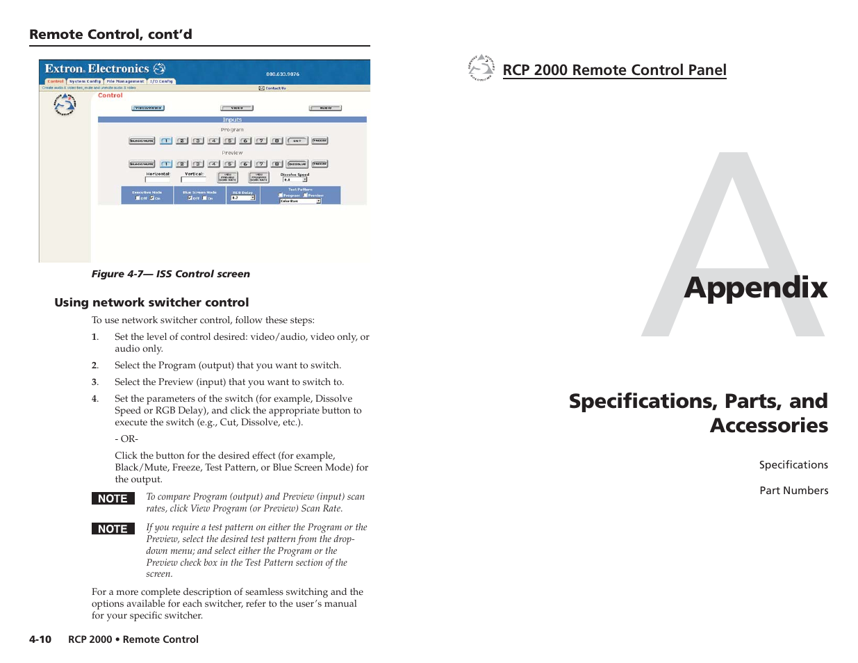 Appendix | Extron Electronics RCP 2000 User Manual | Page 20 / 23