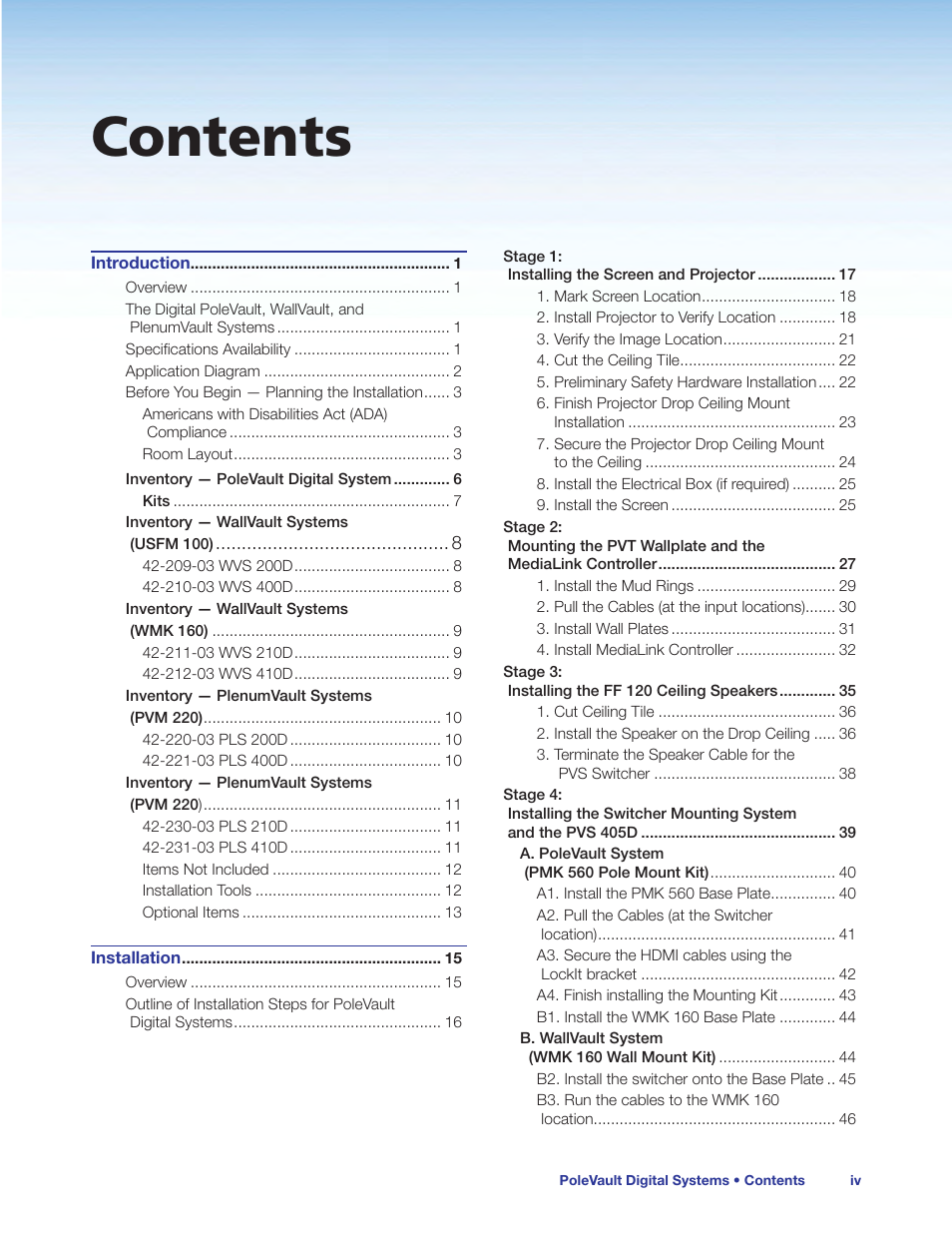 Extron Electronics PoleVault Digital Switcher Systems PVS 405D User Manual | Page 5 / 84