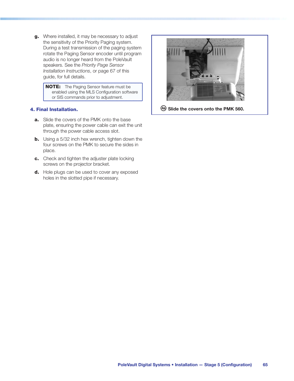 Final installation | Extron Electronics PoleVault Digital Switcher Systems PVS 405D User Manual | Page 71 / 84