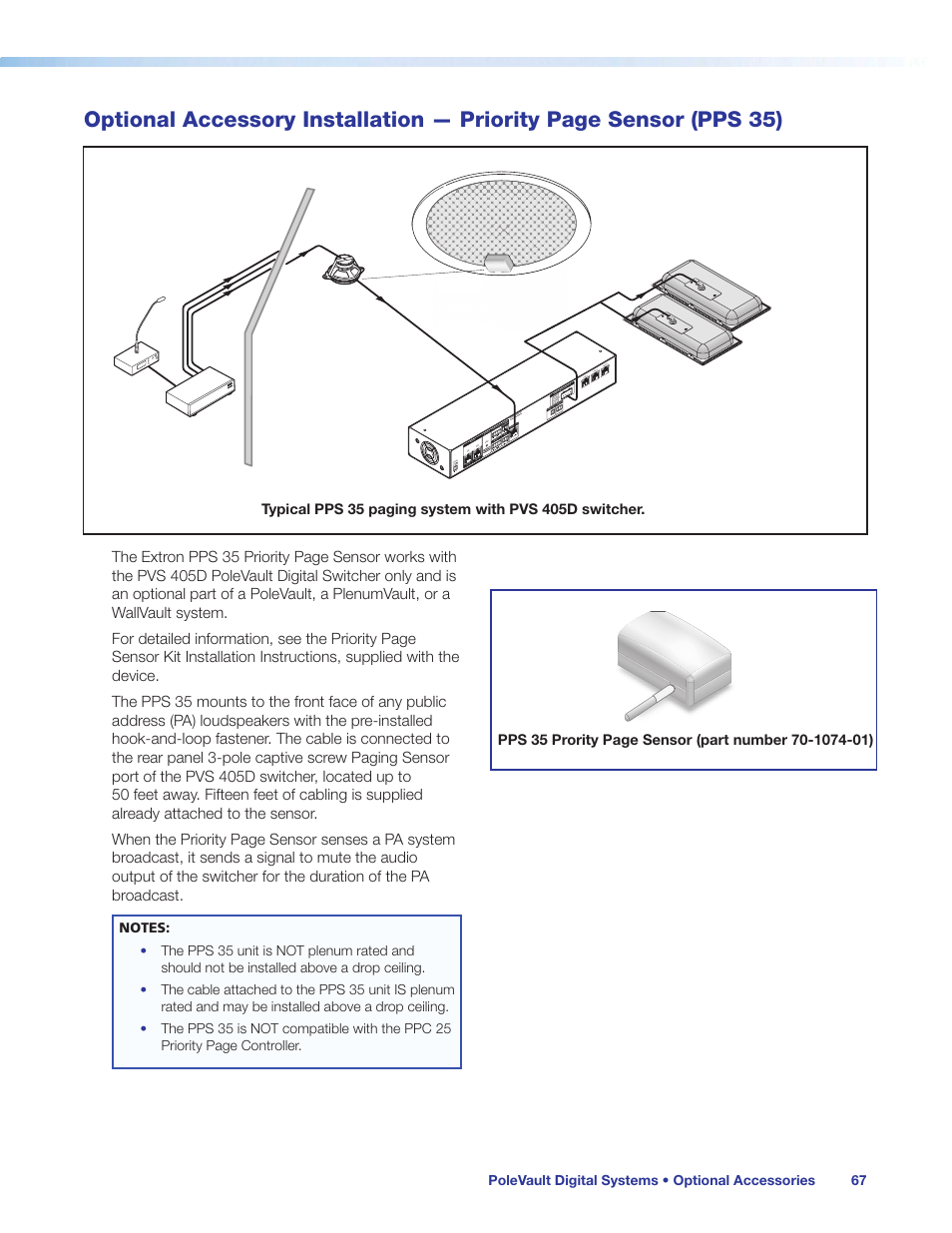 Optional accessory installation | Extron Electronics PoleVault Digital Switcher Systems PVS 405D User Manual | Page 73 / 84