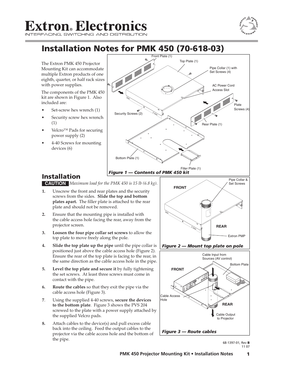 Extron Electronics PMK 450 User Manual | 2 pages