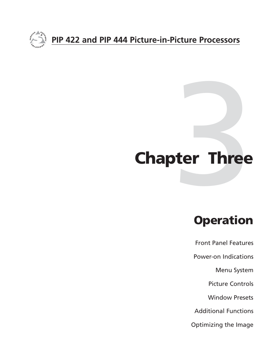 Chapter three • operation, Chapter 3 • operation | Extron Electronics PIP 444 User Guide User Manual | Page 19 / 62