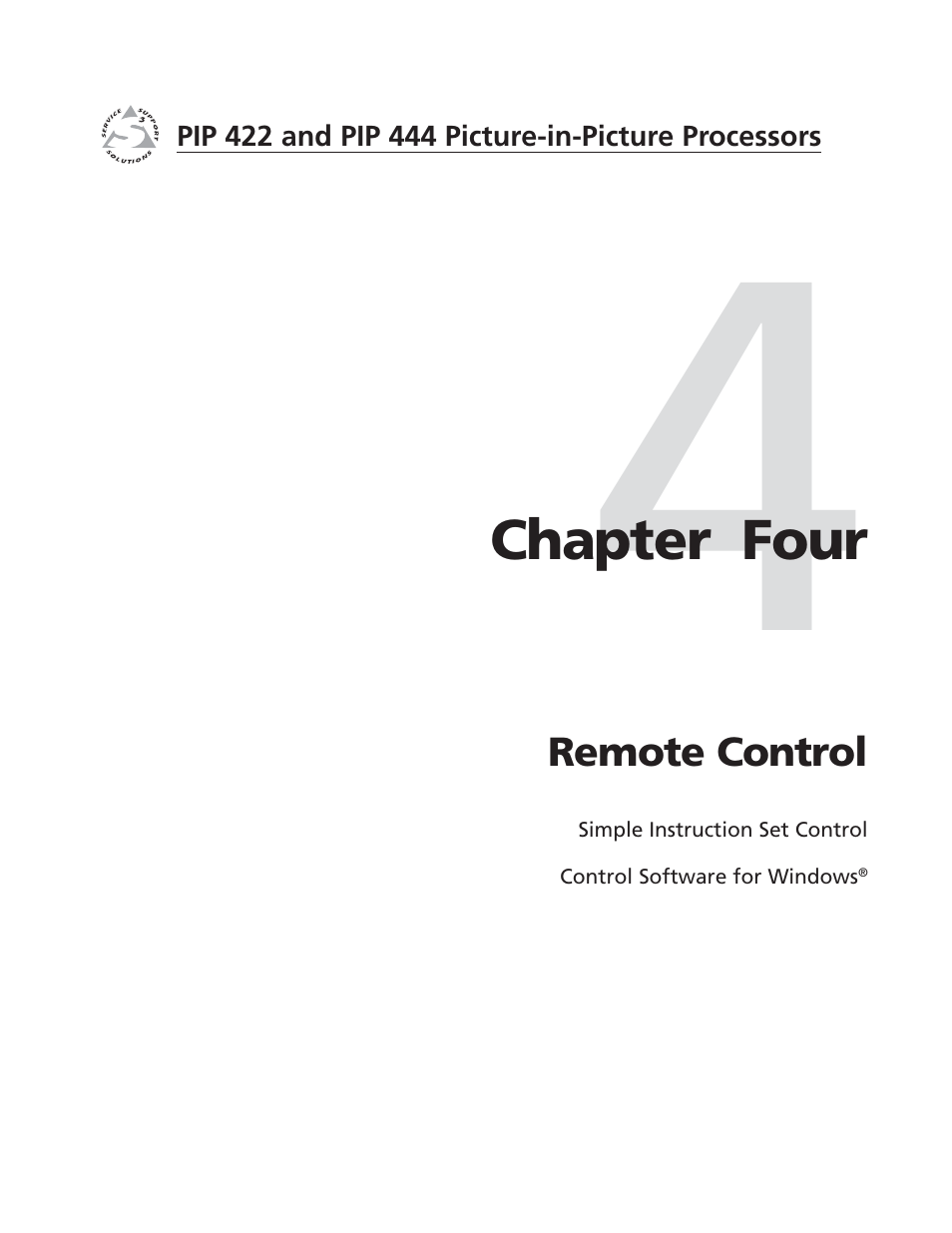 Chapter four • remote control, Chapter 4 • remote control | Extron Electronics PIP 444 User Guide User Manual | Page 37 / 62