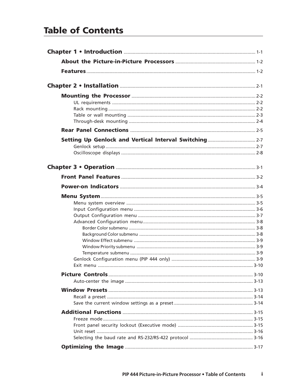 Extron Electronics PIP 444 User Guide User Manual | Page 5 / 62