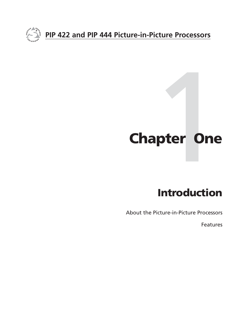 Chapter one • introduction, Chapter 1 • introduction | Extron Electronics PIP 444 User Guide User Manual | Page 7 / 62