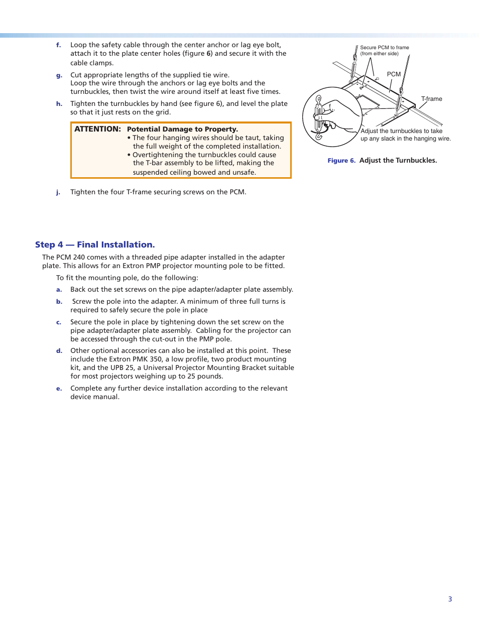 Step 4 — final installation | Extron Electronics PCM 240 User Manual | Page 3 / 4
