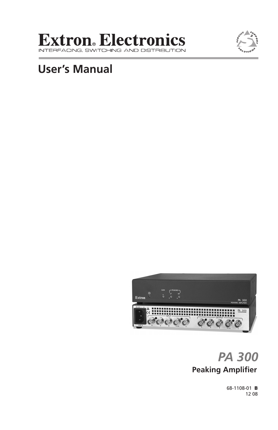 Extron Electronics PA 300 User Manual | 28 pages