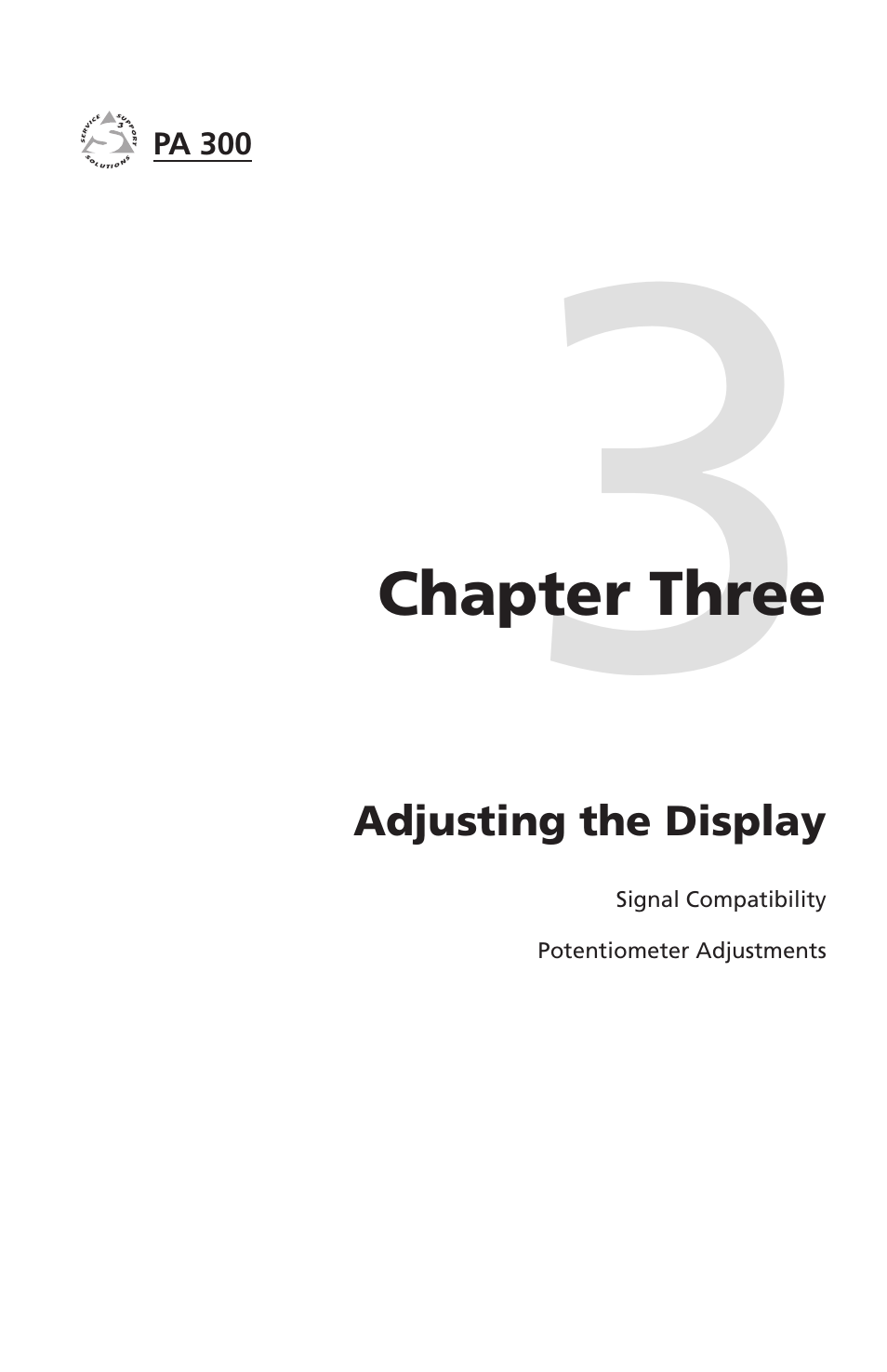 Chapter three, Adjusting the display, Chapter three • adjusting the display | Extron Electronics PA 300 User Manual | Page 17 / 28