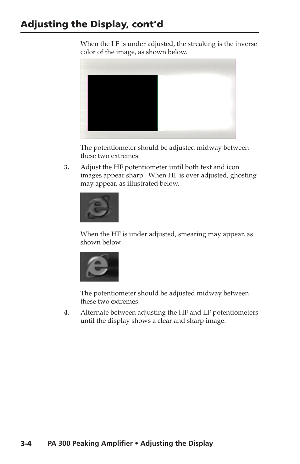Adjusting the display, cont’d | Extron Electronics PA 300 User Manual | Page 20 / 28