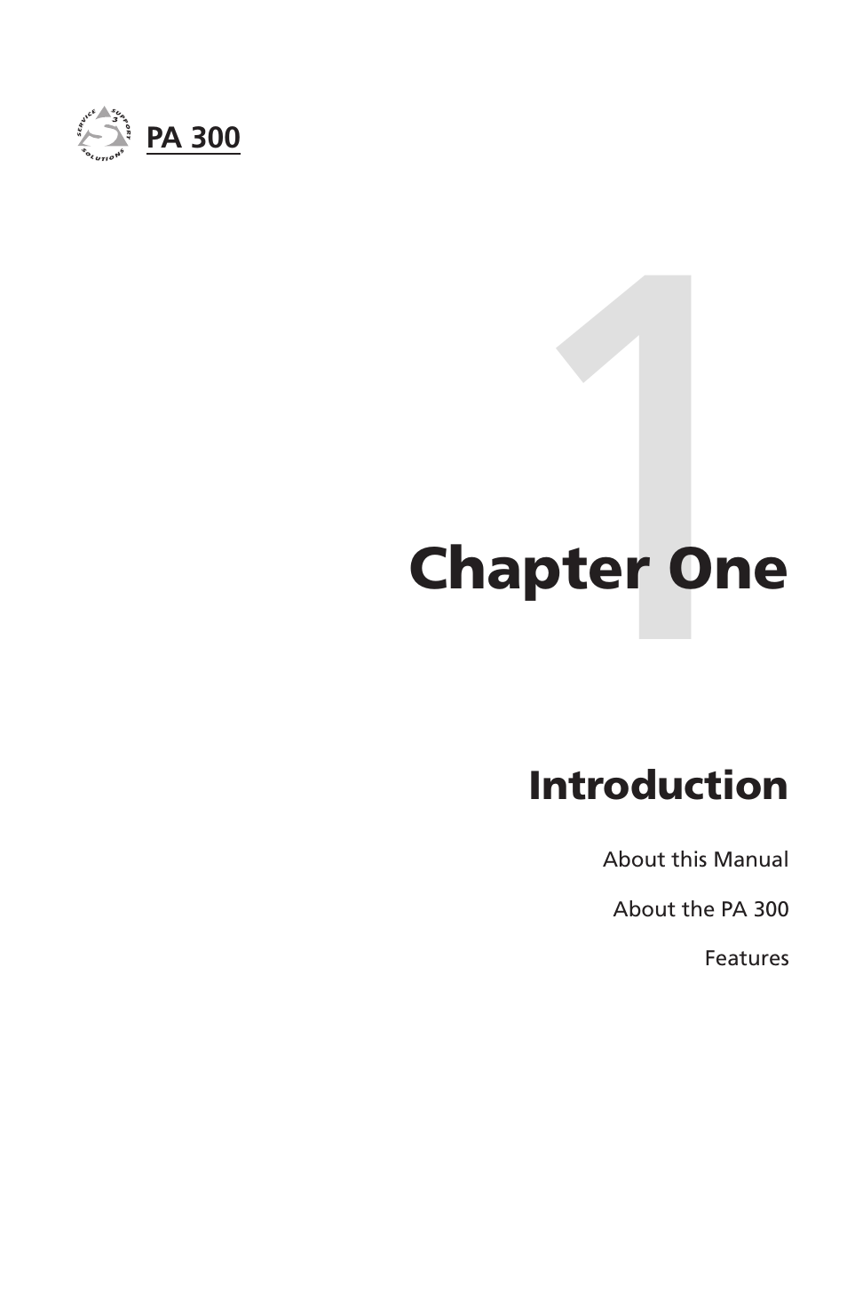 Chapter one, Introduction, Chapter one • introduction | Extron Electronics PA 300 User Manual | Page 7 / 28