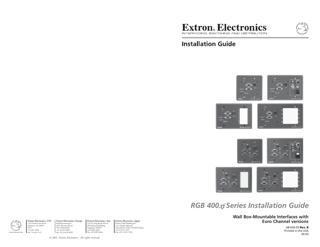 Extron Electronics RGB 400xi Series Installation User Manual | 11 pages