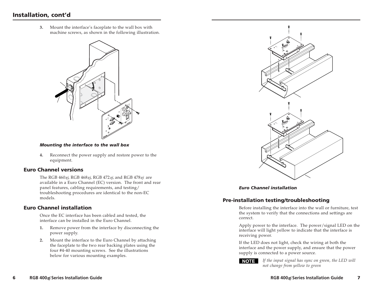 Extron Electronics RGB 400xi Series Installation User Manual | Page 7 / 11