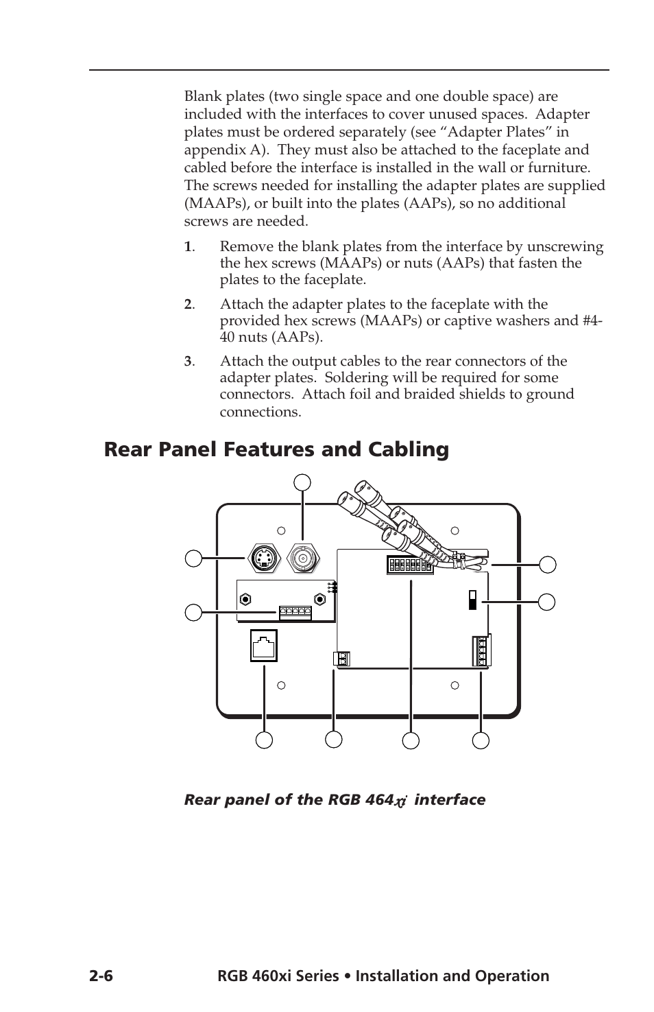 Rear panel features and cabling | Extron Electronics RGB 400xi Series User Guide User Manual | Page 14 / 32