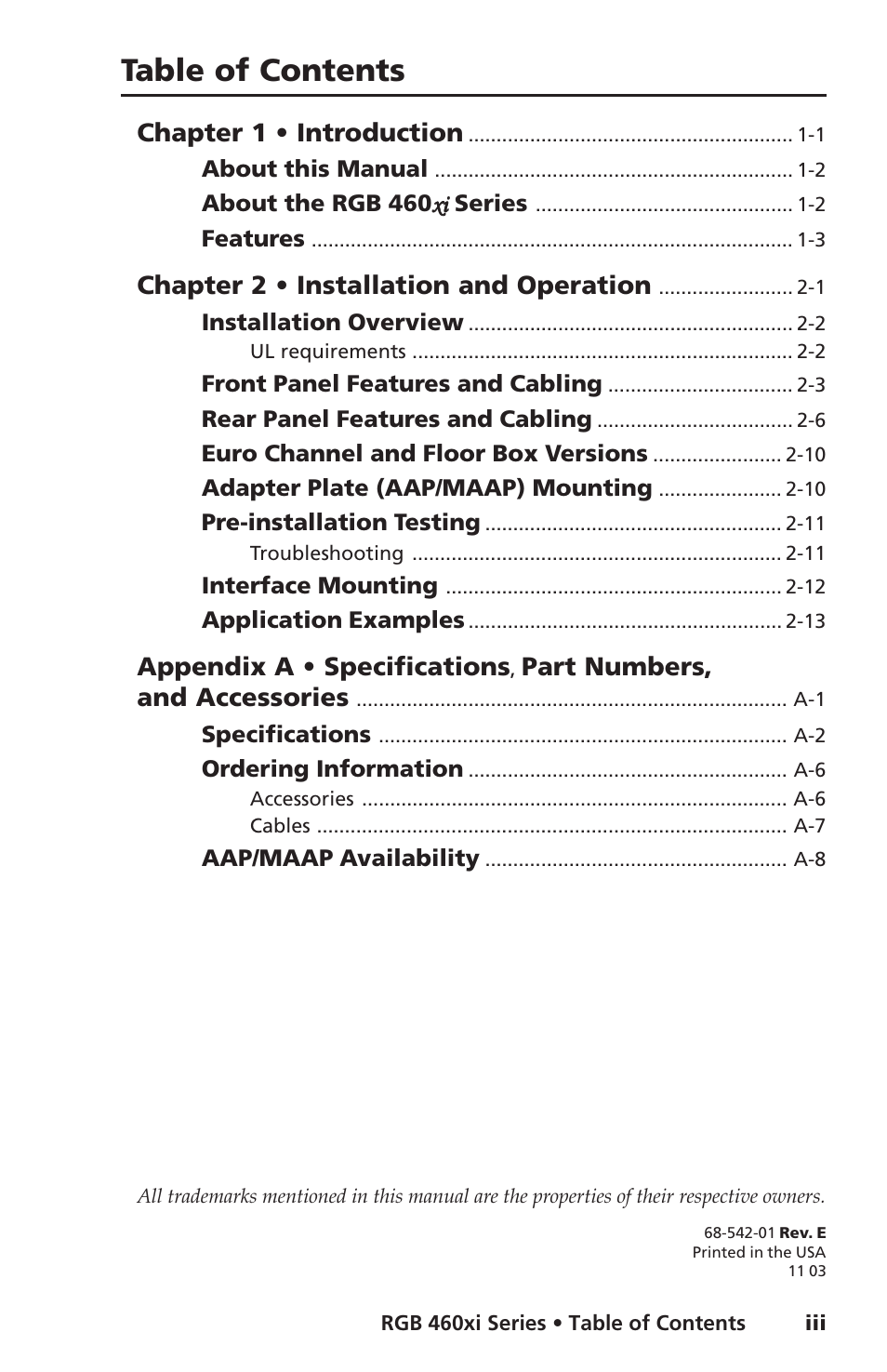 Extron Electronics RGB 400xi Series User Guide User Manual | Page 3 / 32