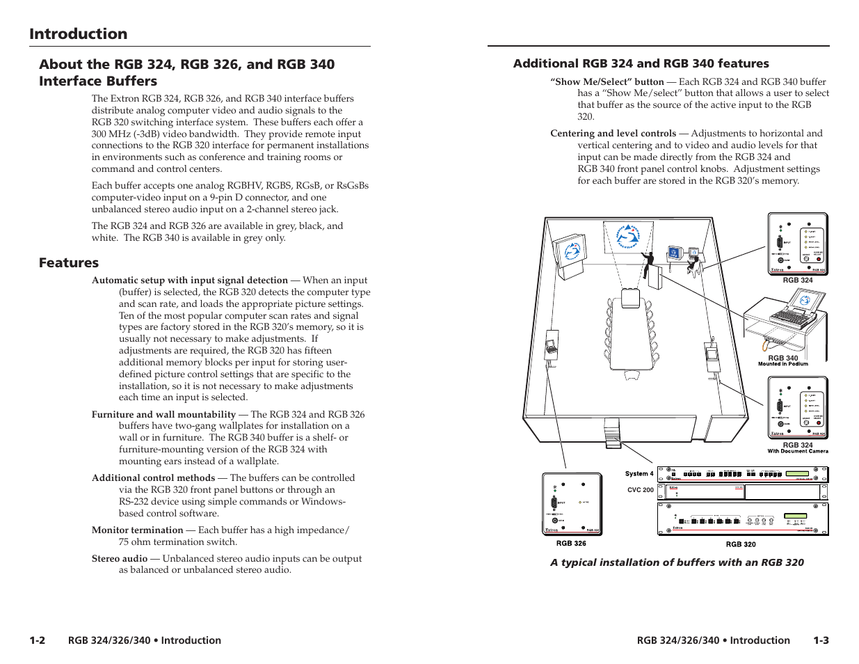 Introduction, Introduction, cont’d, Features | Extron Electronics RGB 340 User Manual | Page 5 / 21